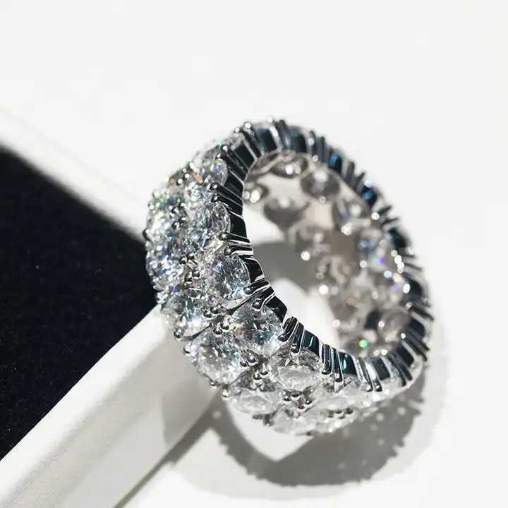 High Quality Custom 10K Solid Gold Diamond Ring Hip Hop Iced Out Moissanite Classic Rings