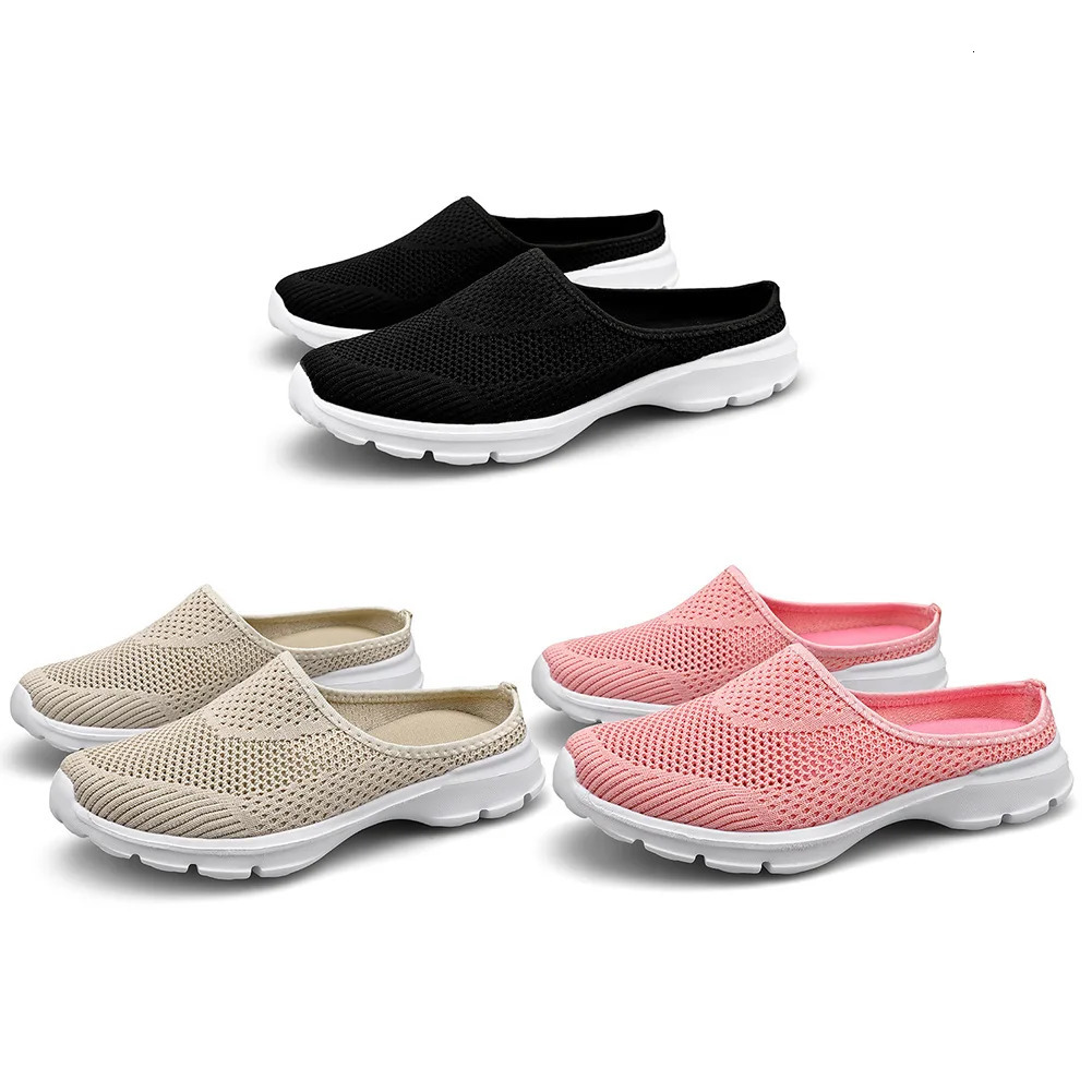 Unisex Walking Mules Sneakers Breathable Slip On Shoes Lightweight Closed Toe Slides Open Back for Women Men 250217