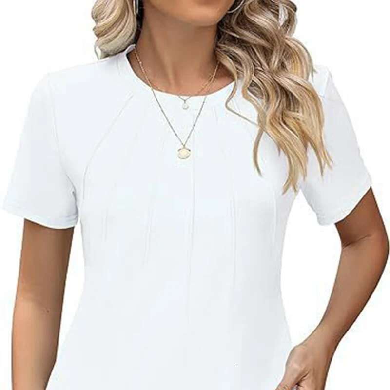 2025 Women's Tshirt Fashion Tops Lace Short Sleeve Business T-shirts Summer Casual Knitted Shirt Designer T Shirt