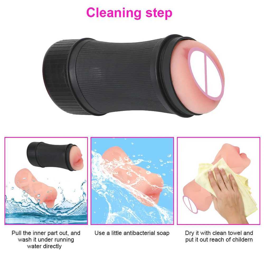5cm Pump Penis Enlargement Sex Toys For Men Adult Male Masturbator Machine Realistic Vagina Mouth Real Pussy 2 In Erotic Shop W250218