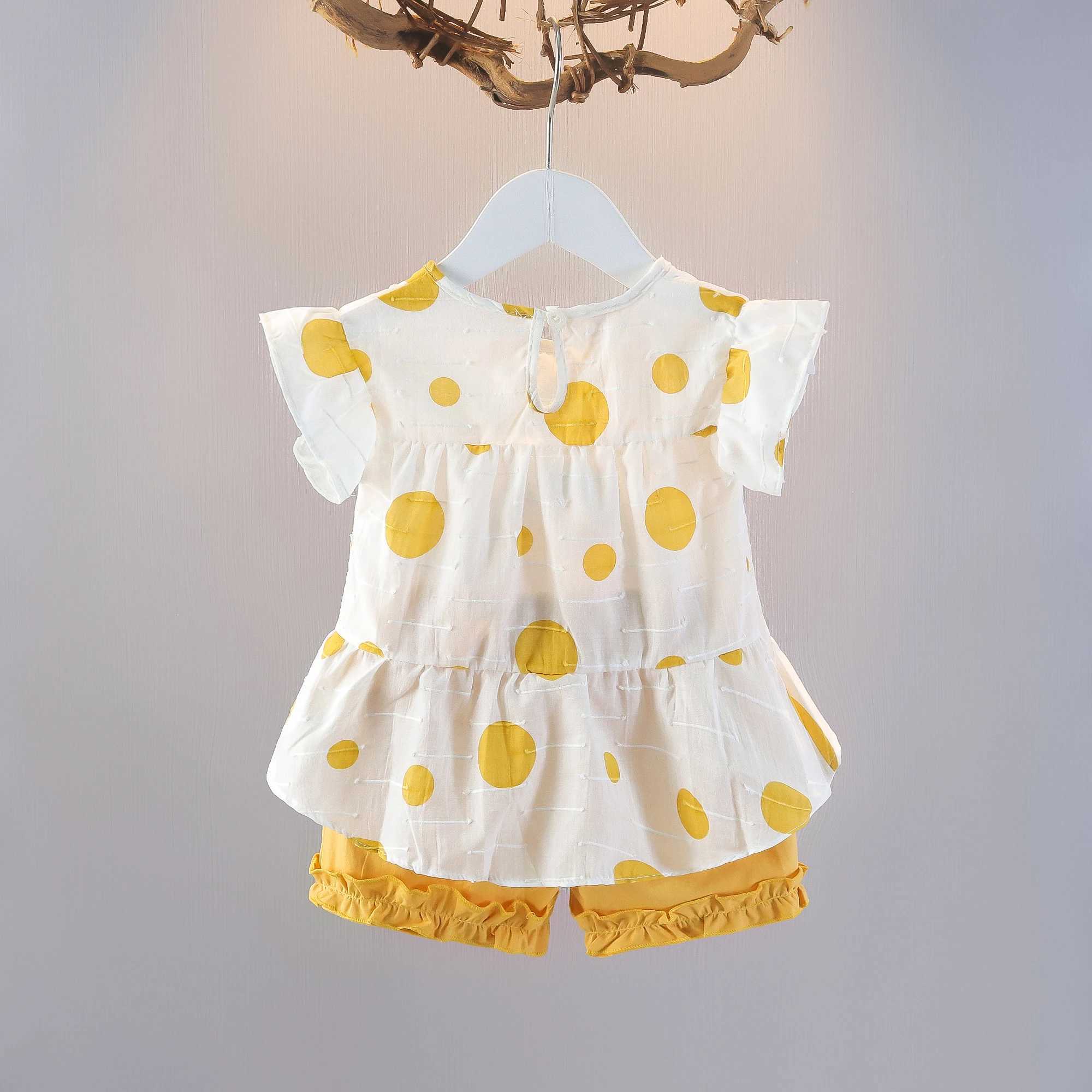 Baby girl two-piece summer cute polka dot top girl two-piece cute girl beach set W250218