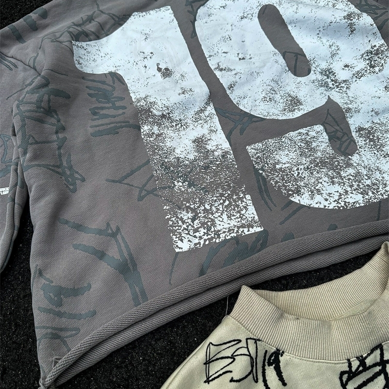 Y2K Fashion Long Sleeved T Shirt Men Women Harajuku Hip Hop Graffiti Style Graphic Print Oversized Tops Autumn Gothic Clothing 250206