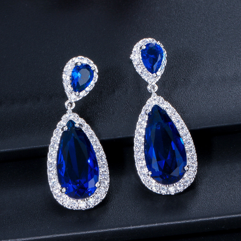2025 Choucong Brand Unique Dangle Earrings Luxury Jewelry Large Water Drop 5A Cubic Zircon CZ Diamond Bride Women Lady Party Wedding Earring Gift