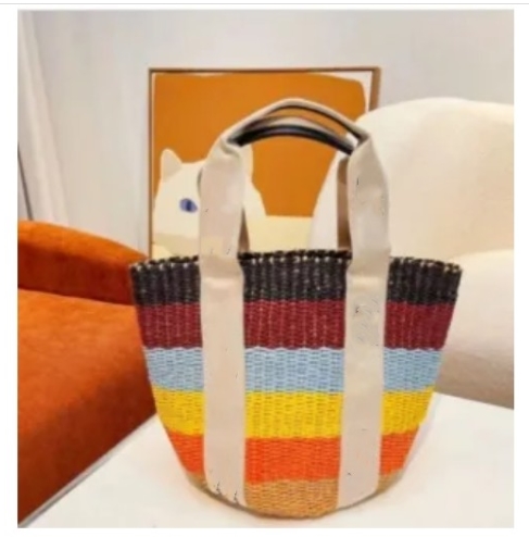 Big Designer Fashion Size Ote Bag Men And Women Handbag Woven Leather Bucket Bags Summer