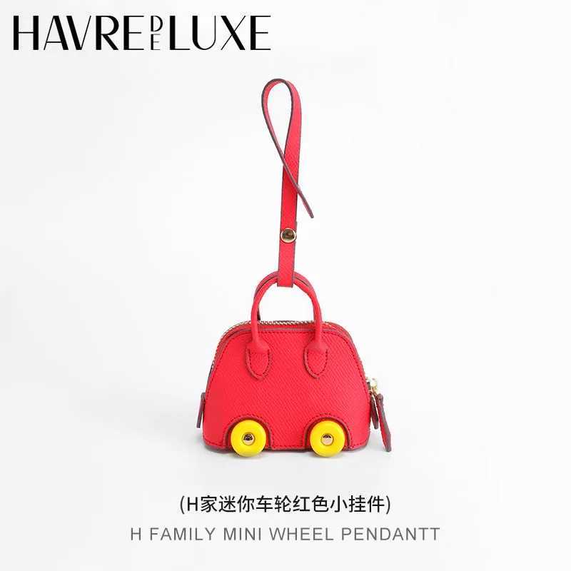 Keychains Lanyards Bag Parts Accessories Decoration Hanging Ornament Leather Wheel Pendant Handbag Charm Backpack Ladies H250217