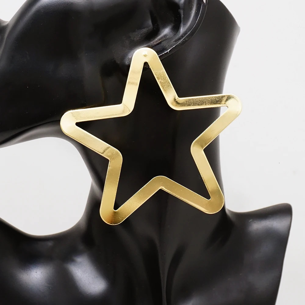 Fashion Hollow Big Star Shaped Ear Line Stud Earrings Dangle Drop For Women Jewelry Pendant Copper Wire Brincos Gifts 250213