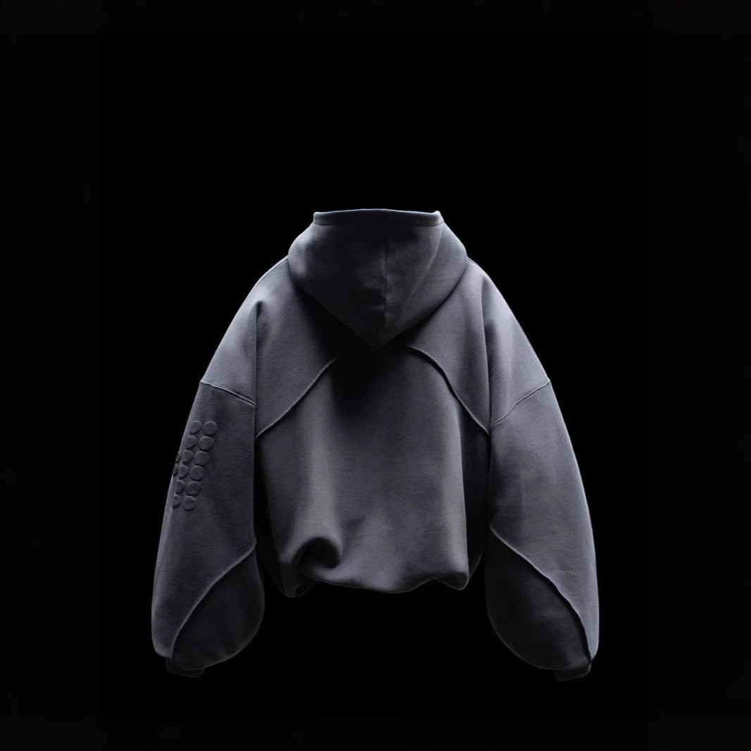 American style trendy casual street color blocked letter foam printed hooded sweatshirt 241206