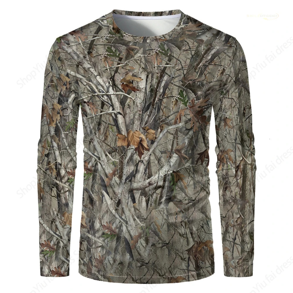 Mens Long Sleeve T shirt 3D Camouflage Forest Hunting Print T-shirt Outdoor Sportwear Tshirt Camp Tshirt Quick Dry Tops Tees 250217