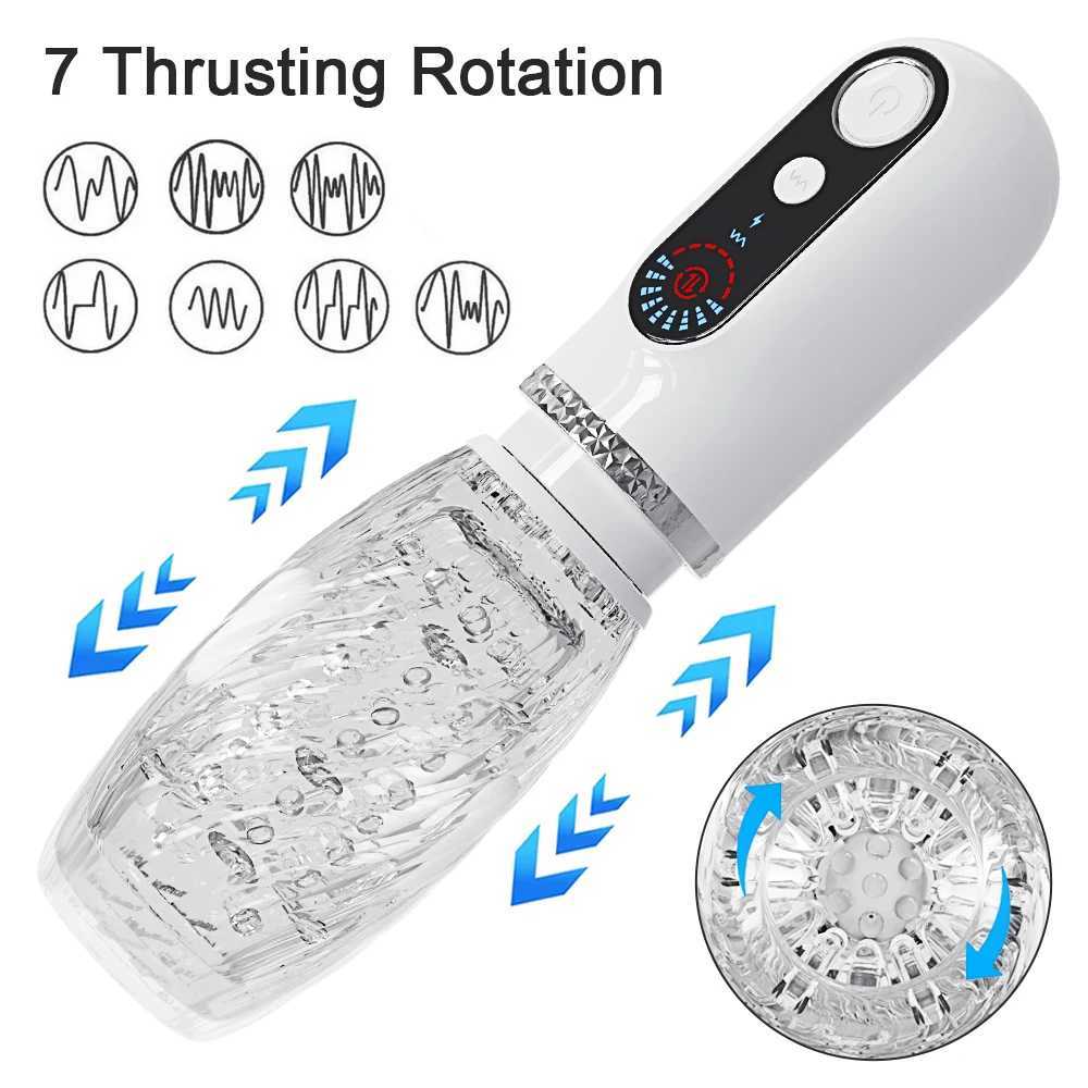 2024 Automatic Masturbator for Men Telescopic Rotating Vibrating Blowjob Vagina Masturbation Cup Sex Toys for Male Adult Goods W250621