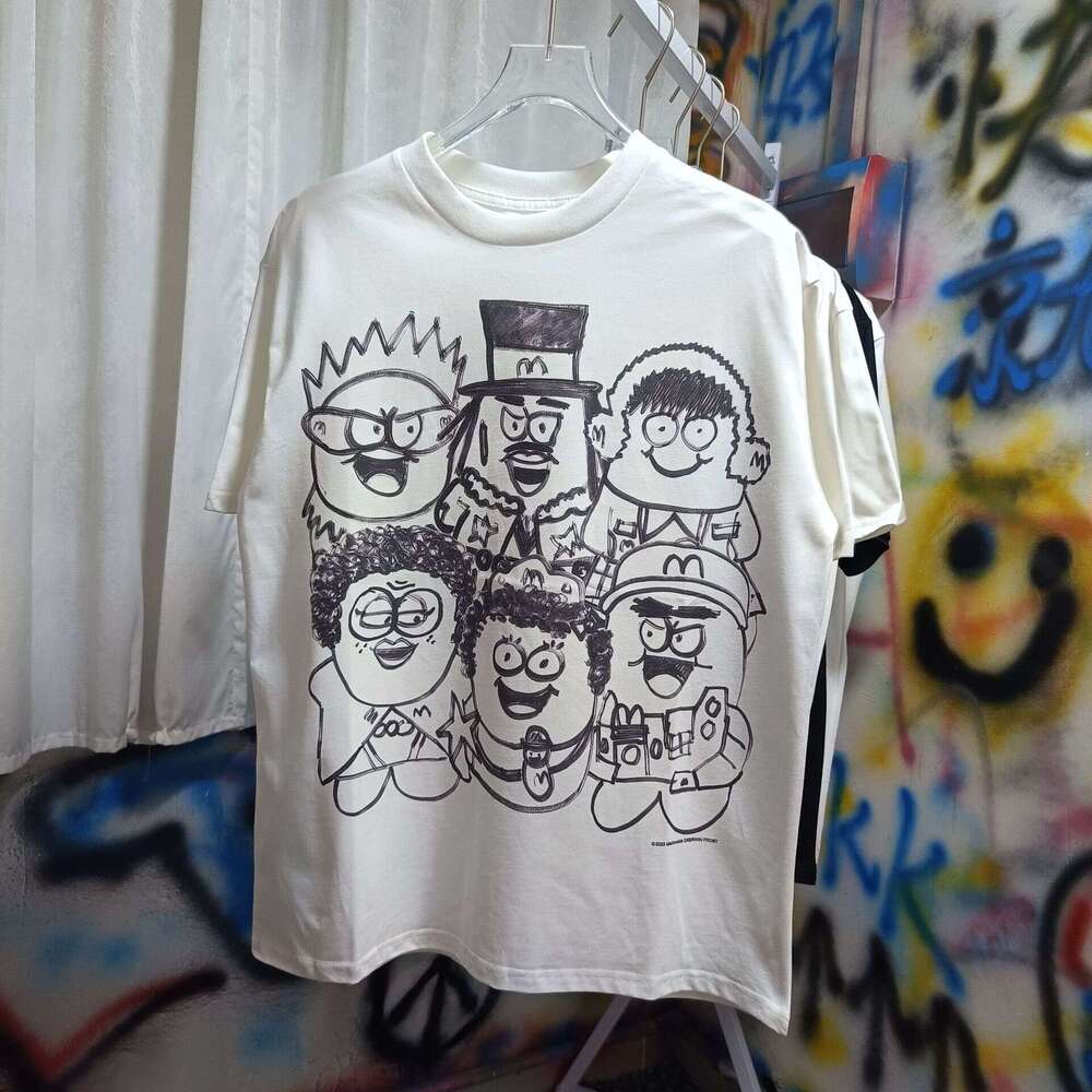 Meichao High Street Fun Pattern Short Sleeve Top for Summer