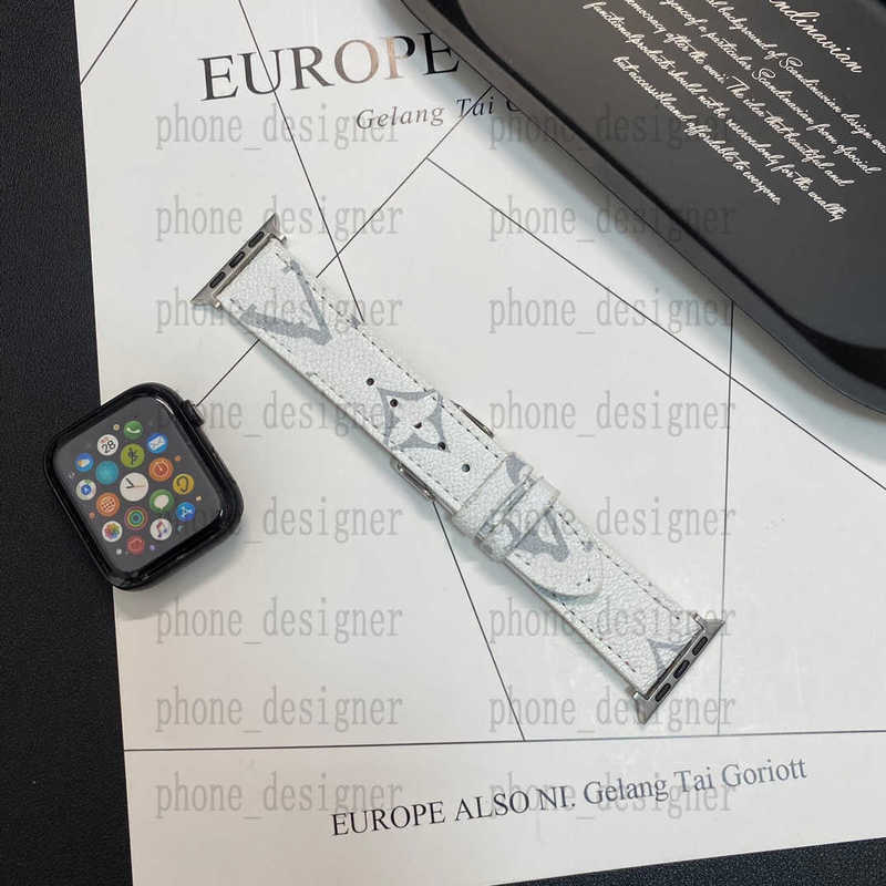 designer Luxury Apple Strap 38 40 41 42 44 45 49mm Floral Leather Iwatch 9 8 7 6 5 4 SE L Designer Fashion Multiple Colors 15NH