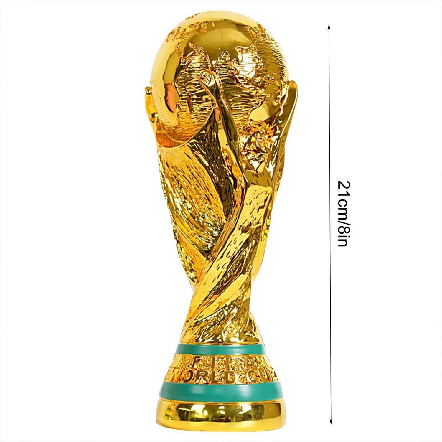 Golden Resin Football Trophy s Soccer Trophies Resin Ornament 2024 New Football Fan Gift Home Office Decoration Craft W250217