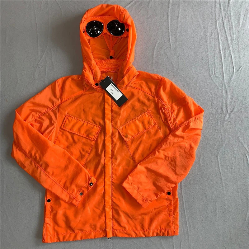PFNW Menswear Casual Loose Fit Orange Zipper Jacket Spring Trend Niche Fashion Lightweight Drawstring Hooded Coat 28W5351 250217
