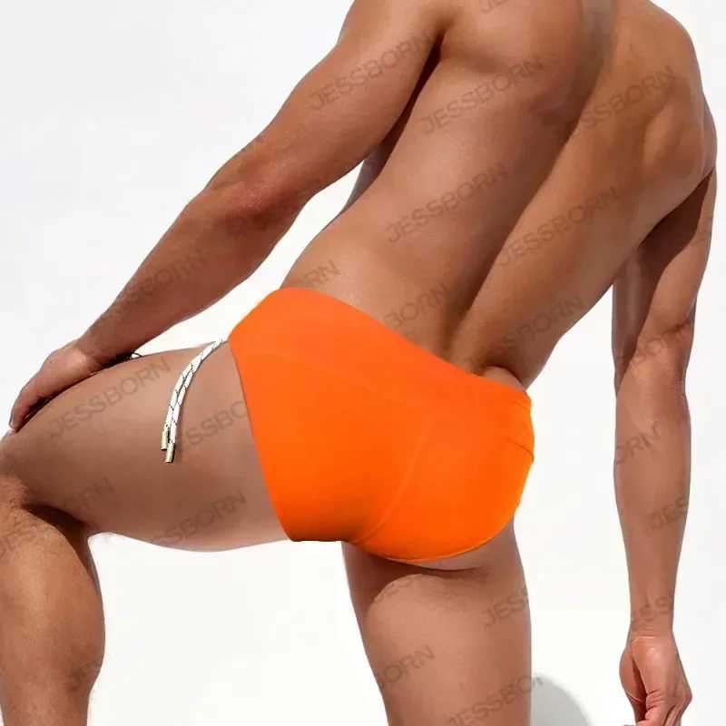Mens Swim Briefs Low Rise Bikini Swimwear Solid Quick Dry Swimsuit Athletic Surfing Suit with Buckle Sport Swimsuit M250218