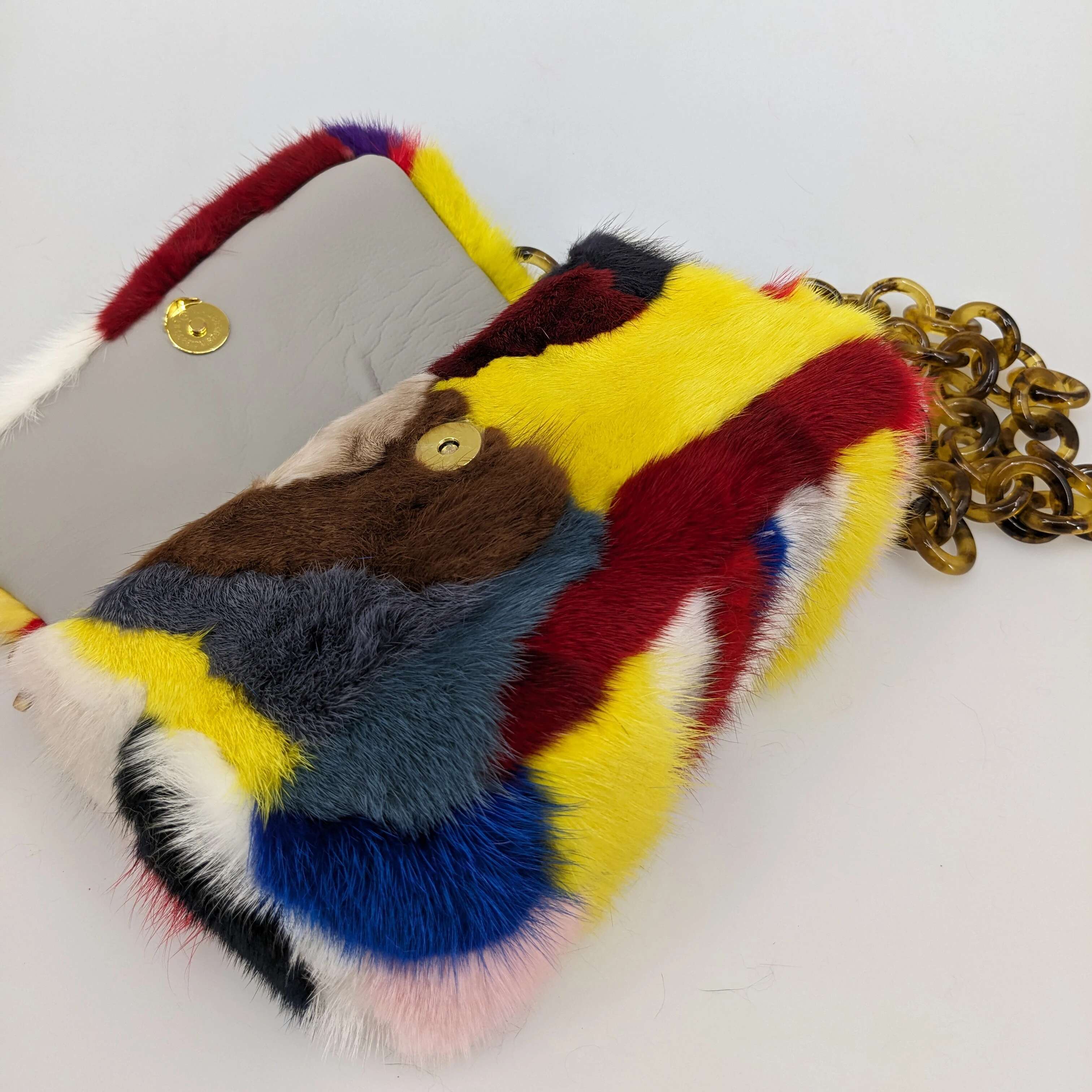 real mink fur multicolour for women Shoulder Crossbody bag