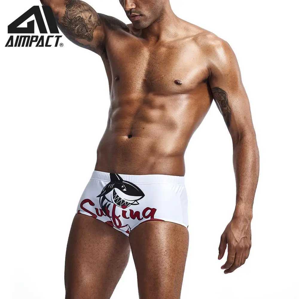 Print mens sexy new swimsuit mens beach surfing swimsuit with Drawstring Holiday Square Leg Trunks AM8152 M250218