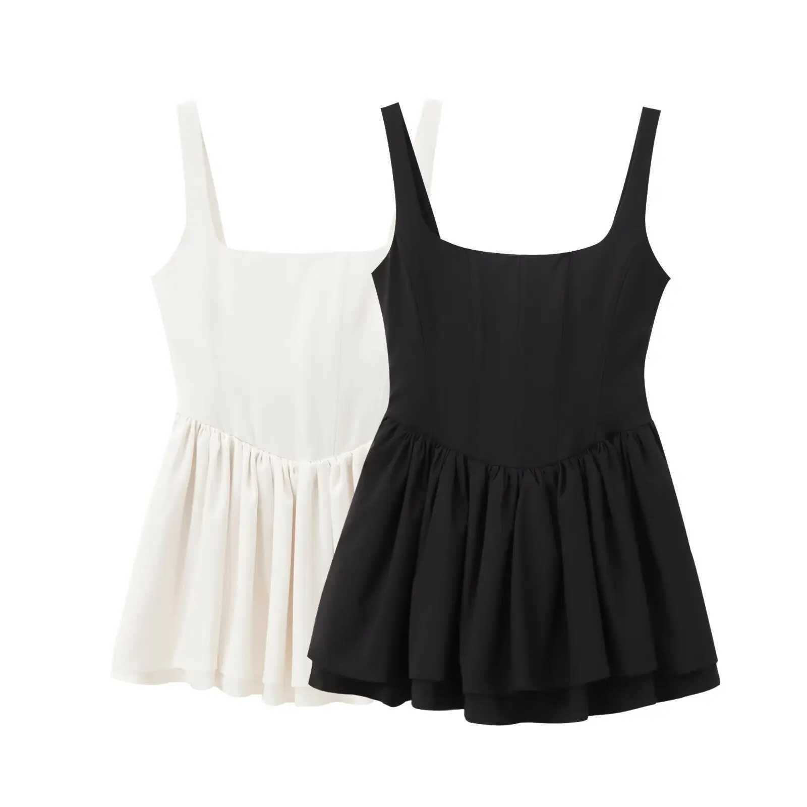 Basic Casual Dresses 2024 Autumn New Womens Clothing European And American Style Fashionable Corset Style Slveless Suspender Short Dress H25217