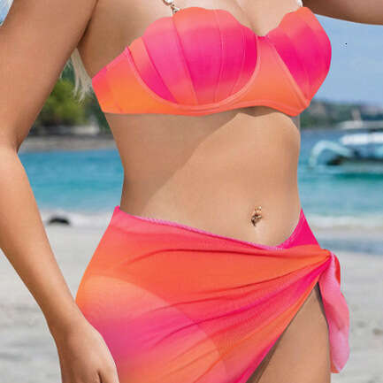 2025 Shell Hard Pack Beach Style Sexy Three Piece Set Swimsuit Thong Designer Swim Skimss Bikini Designer Swimwear One Piece Swimsuit New Arrival New 