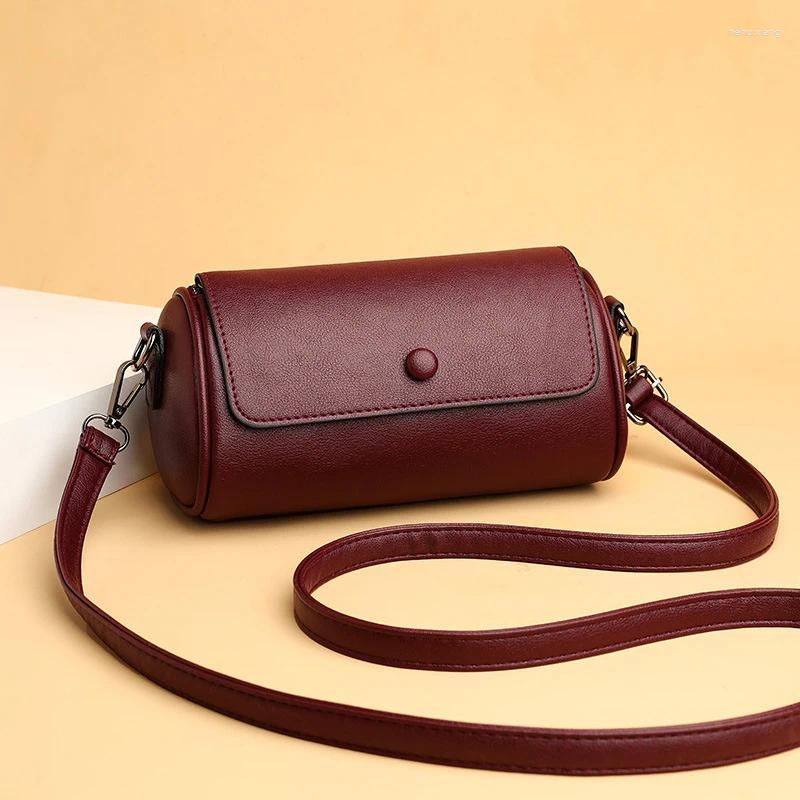 Totes 2025 Small Bag Women's Trendy Versatile Cylinder Bags Shoulder Crossbody Pillow Solid Color Simple