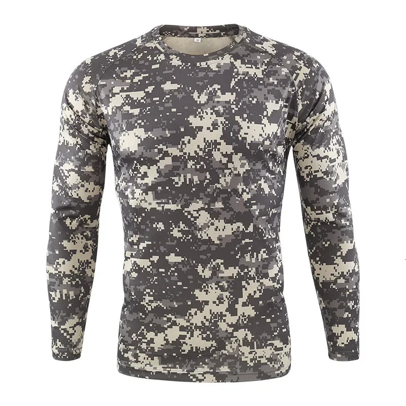 Clothing Autumn Spring Men Long Sleeve Tactical Camouflage T-shirt camisa masculina Quick Dry Hunting shirt 250217