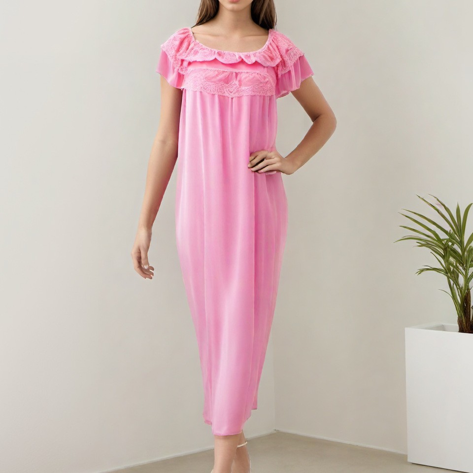 B703-Lace nightgown with many styles, colors and fabrics, Middle Eastern ice silk, skin-friendly drape home clothes
