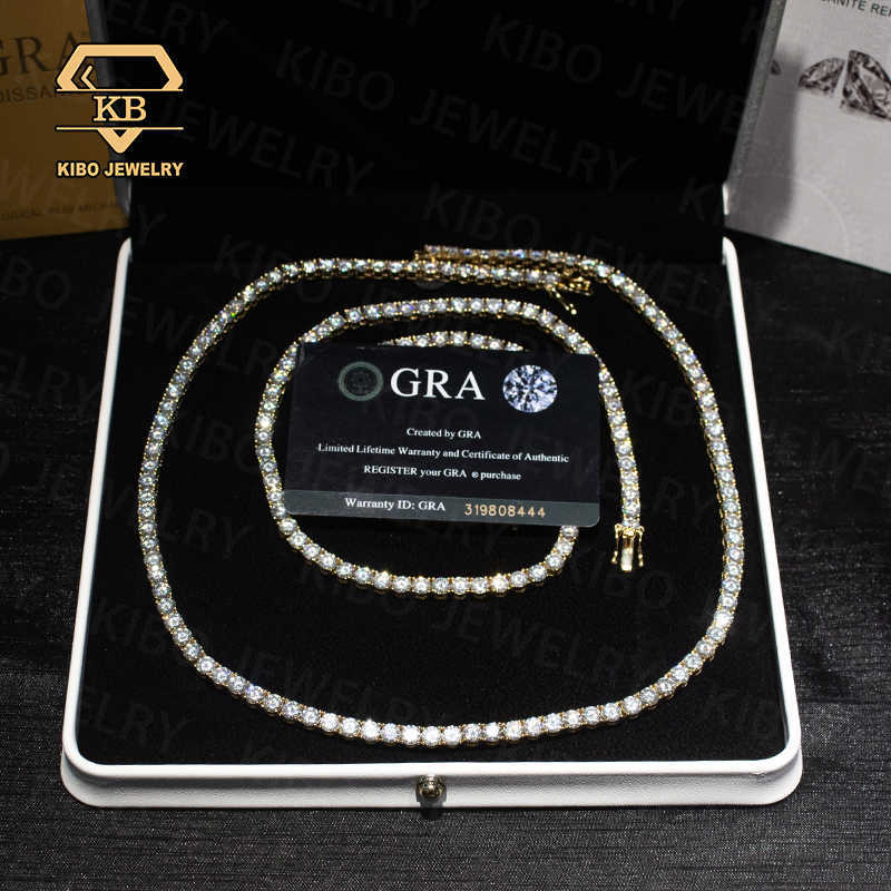 Tennis Bracelet Hip Hop 925 Silver D Color Real Lab Stones VVS1 Moissanite Diamonds Men Tennis Necklace Chain