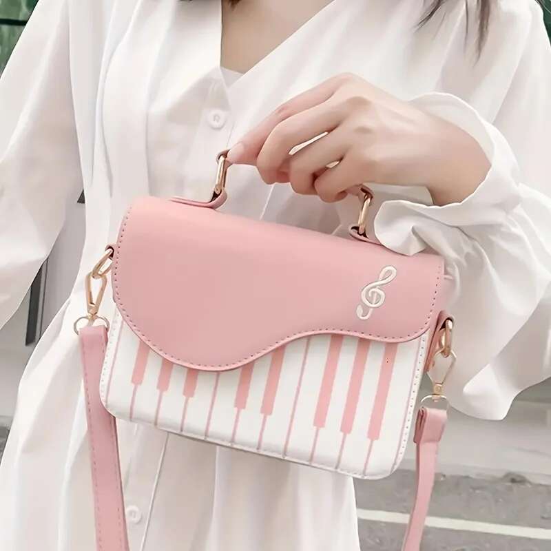 2024 Korean Piano Design Women Shoulder Bags PU Leather Messenger Handbag Fashion Corssbody Bag Pocket Coin Purse Package