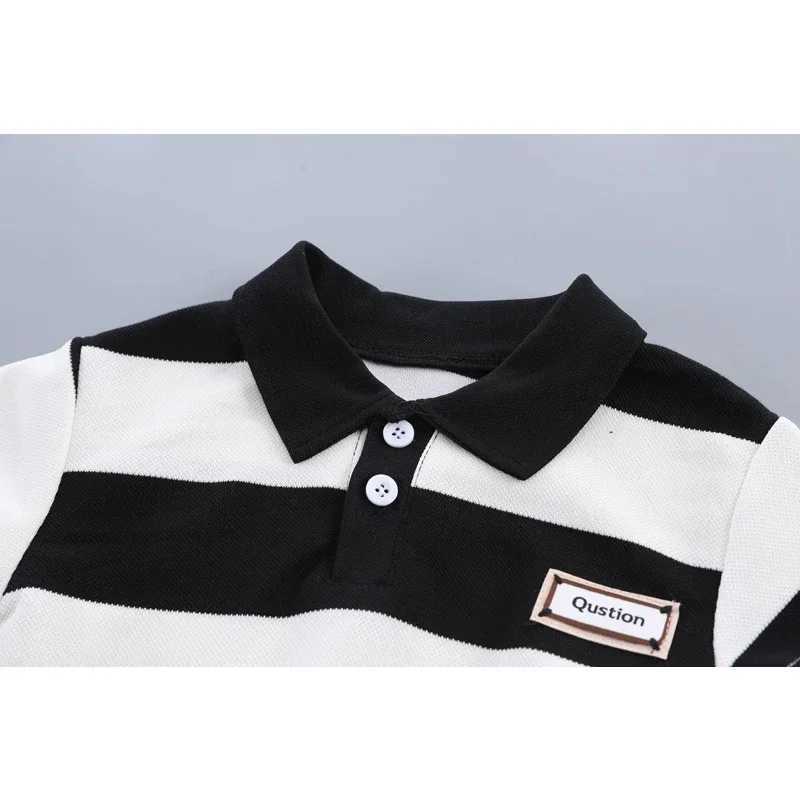 0-4 year old boy POLO shirt set baby boy stripe short sleeved summer T-shirt+2 shorts Boys lapel striped short sleeved W250218