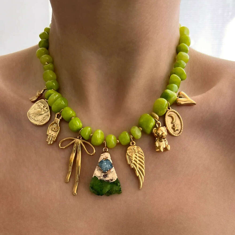 Stainless steel gold pendant accessories, bracelets, necklaces, pendants, color retention new handmade DIY jewelry accessories