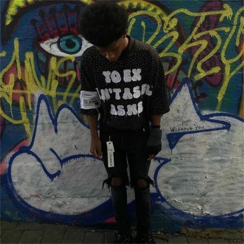 Y2K Rhinestone Quarter Sleeves Tops Men Women Harajuku Letter Graphic Patch Oversized T Shirt Goth Short Clothes 250206