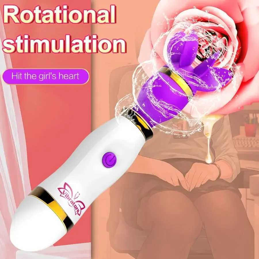 12 Speed Clitoral Stimulator 360 Degree Rotating Female Masturbator Tongue Vibrator AV StickXJ250218