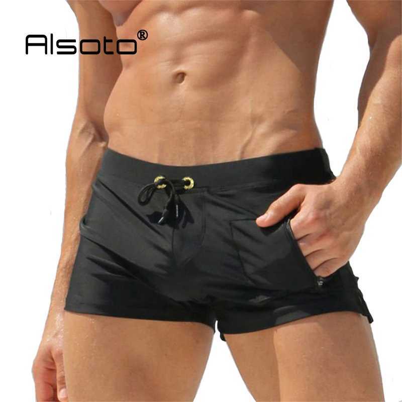 Swimsuit for Men Swimwear Boxer Shorts Summer Beach Surf Board Sexy Gay Penis Pouch Winter Swimming Sungas De Praia Men M250218