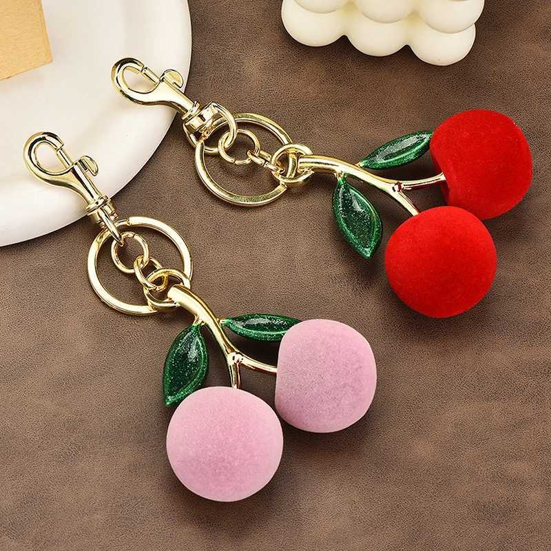 Keychains Lanyards Bag Parts Accessories 12 Different Styles Crystal Cherry Charm Pendant For Womens Handbag Shoulder Bags Keychain Attachment H250217