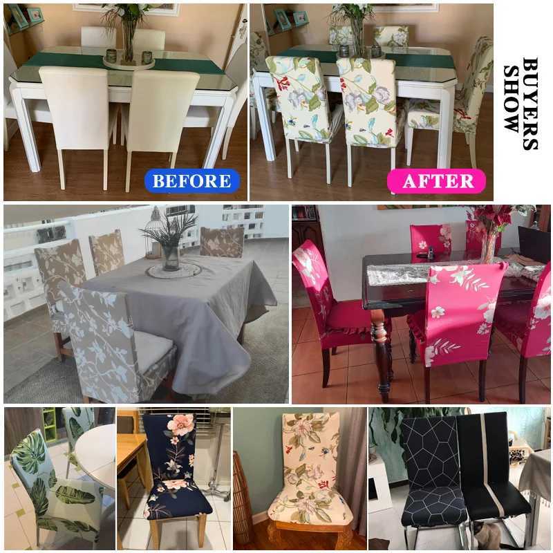Spandex Chair Cover Stretch He Dining Elastic Floral Print Chair Covers Mtifunctional Spandex Elastic Cloth Universal SizeT250217