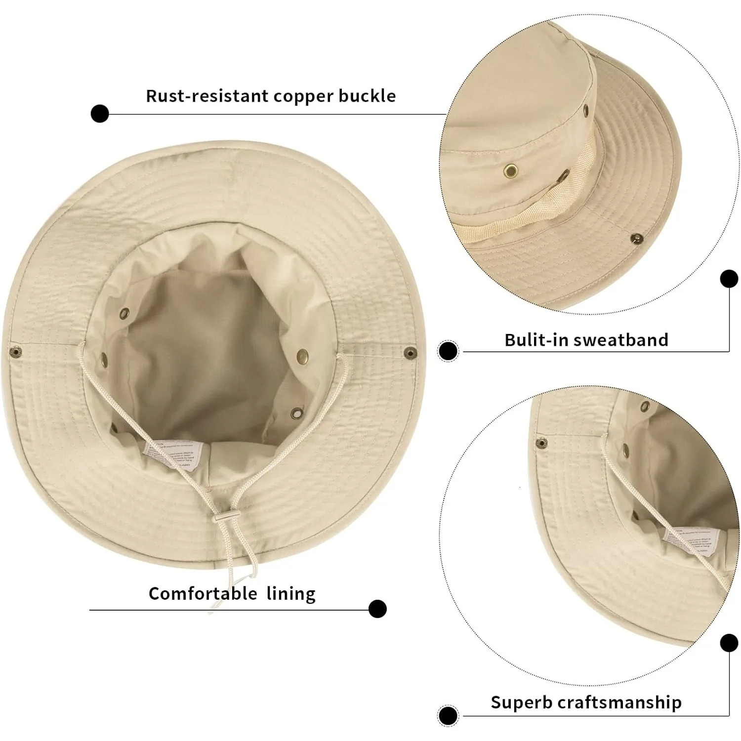 Sun Hats for Men Women Bucket Hat UPF 50 Boonie Hat Foldable UV Protection Hiking Beach Fishing Summer Safari 250218