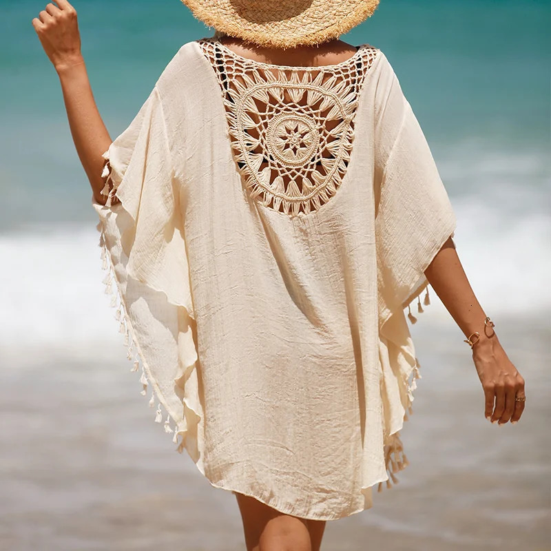 CROCHET BIKINIWomens Sexy Swimsuit Cover Up Dress Summer Bathing Suit Beachwear Shirt Coverups for Women 250212