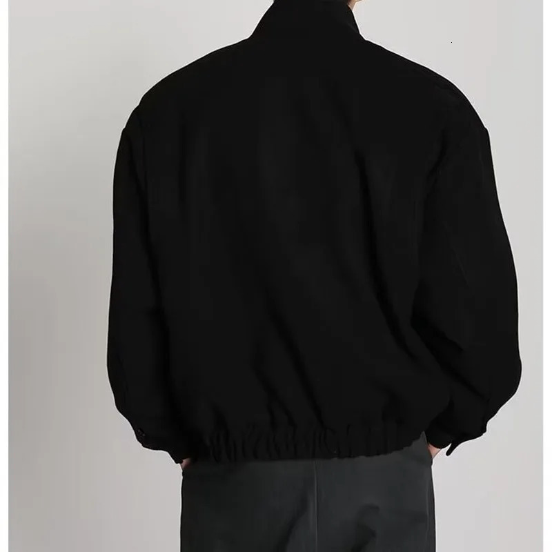 Autumn Winter HighEnd Trendy Stand Up Collar Jacket Woolen Coat British Style Niche n Baseball Windproof Warm 250218