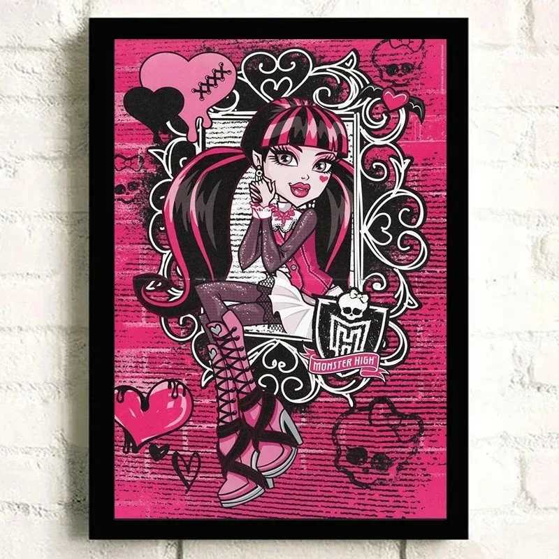 Cartoon Monster High Poster and Printed Anime Wall Art Canvas Painting Scene Ro He Decorates Gift Cuadros Y250218