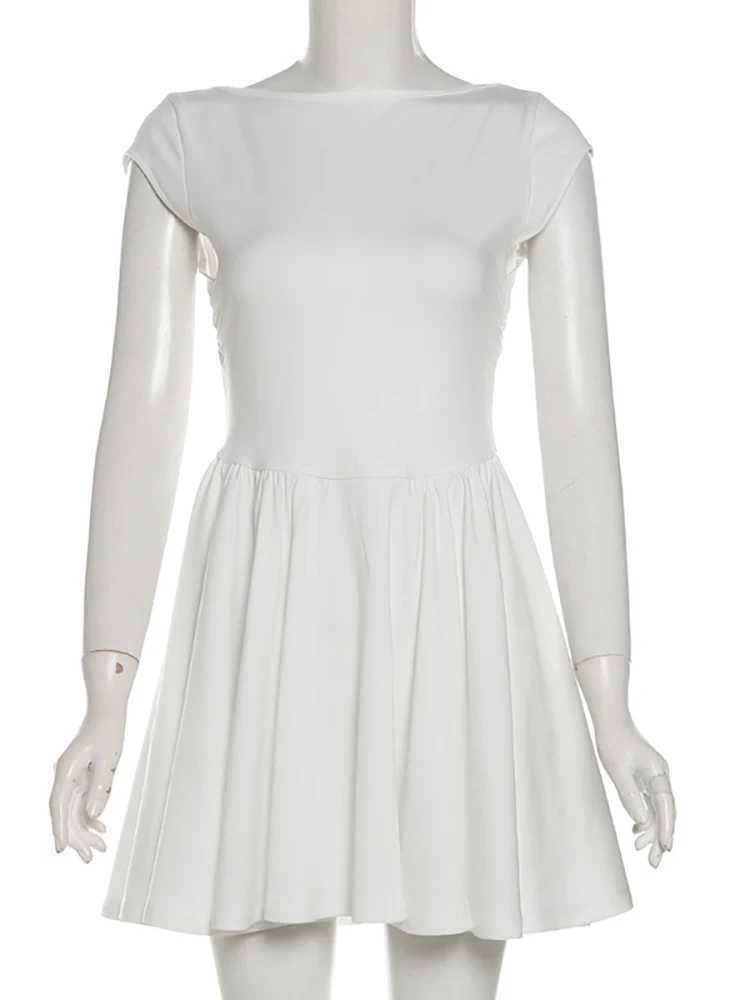 Basic Casual Dresses Fantoye Sexy Backless A-line Women Dress Black Slveless High Waist Dress Female Autumn Slim Elegant Party Clubwear Vestidos H2521