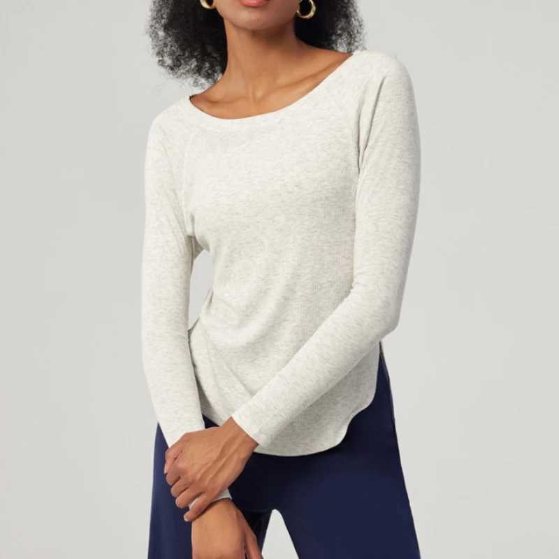 Active Shirts Tees Long Sleeve Shirt Women Solid Color Lightweight Running Top Loose Breathable Quick Dry Gym Blouse Female Sportswear H25218