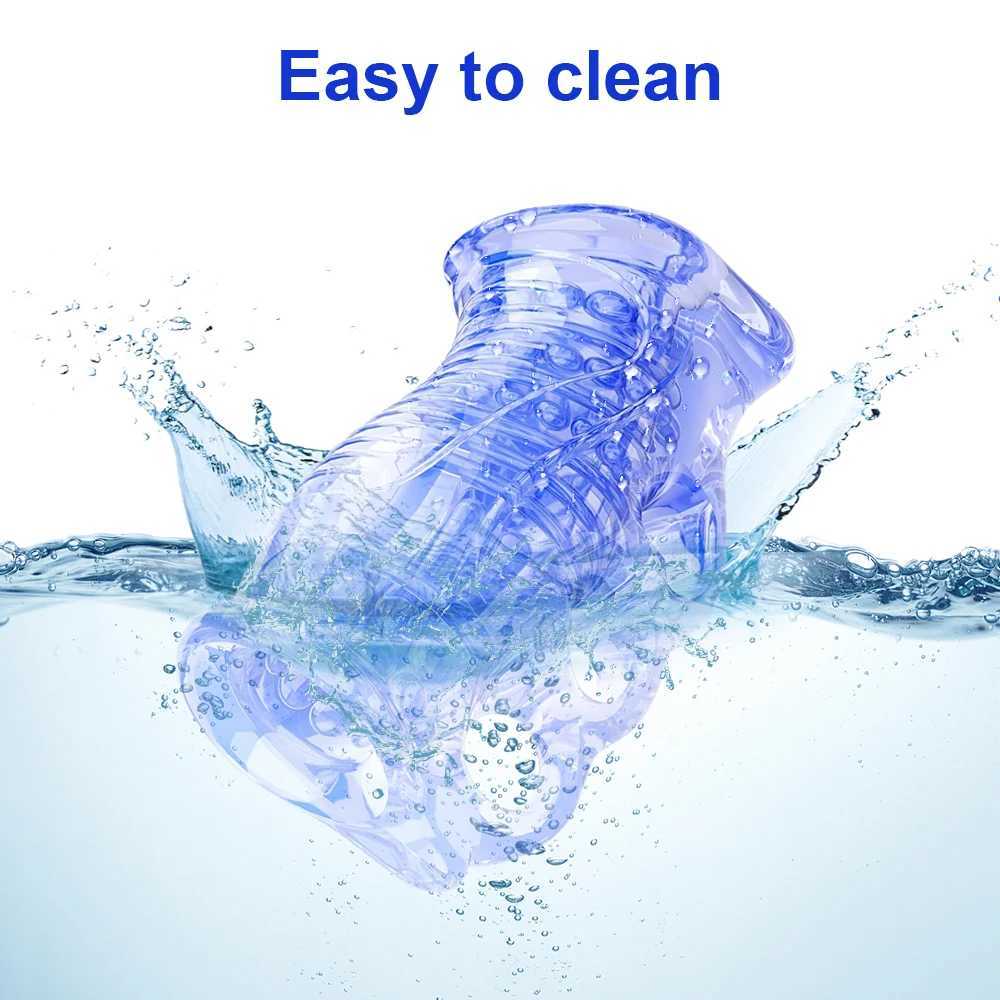 Ml Male Masturbator Open-Ended Pocket Pussy Blowjob Glans Penis Sleeve Ejaculation Delay Simulation Sex Toy for MenXJ250218