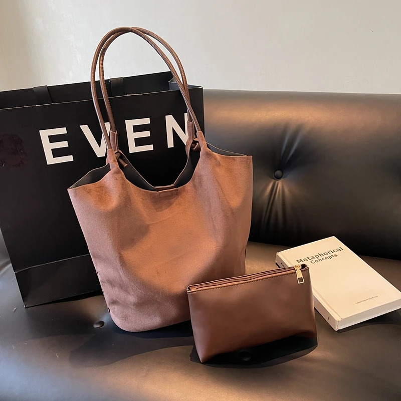 Women Suede Shoulder Bags Travel Fashion Tote Womens Handbags Large Capacity Bag Solid Color Simple Casual Work 250206