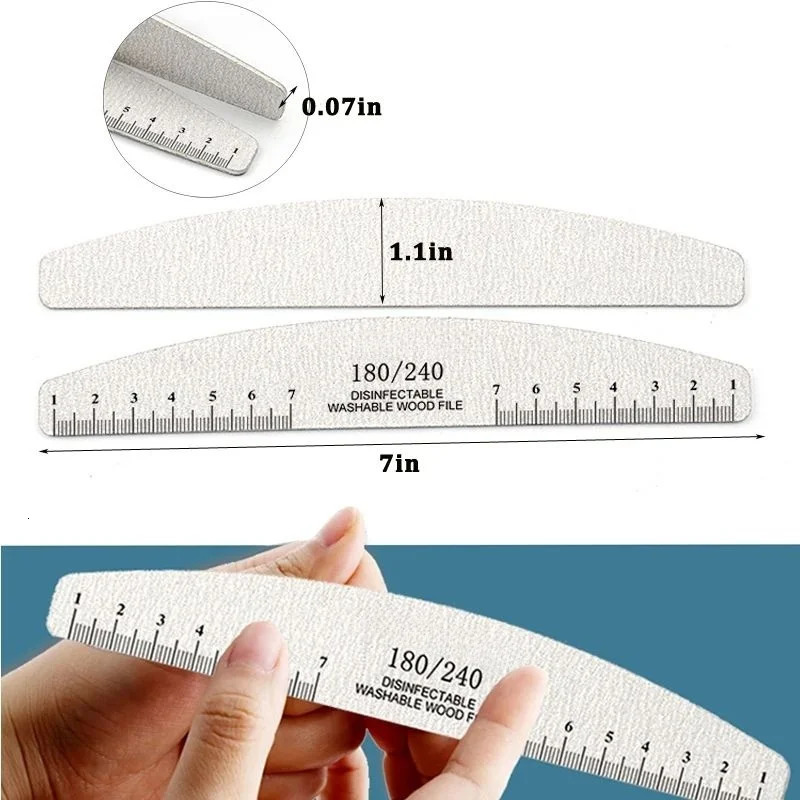 50pcs Nail File Wooden Sanding Buffer Block Pedicure Manicure UV Gel Nail Polish Pro Nail Files Artificial Nail Tips Tools 250214