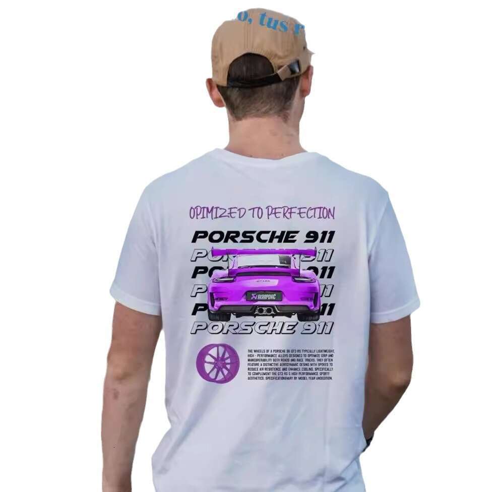 New 3D Digital Printing Round Neck T-shirt Fashion Summer Men's Cartoon Car