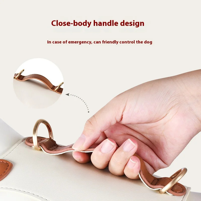 Loudik High-Grade Leather Pet Chest Harness Dog Leash Collar With Carabiner Explosion-Proof Punch Pet Training Supplies 250218
