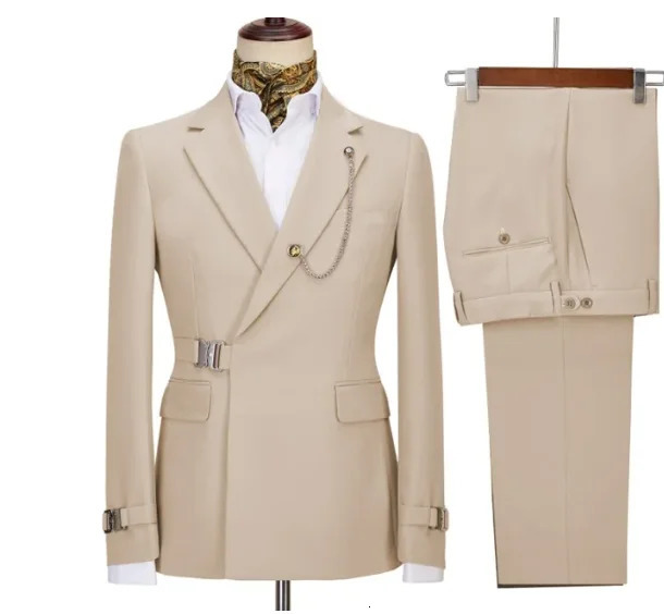 2 Pieces Mens Business Suits Regular Fit Notch Lapel Prom Tuxedos For Wedding BlazerPantsDoes not include chest accessories 250213