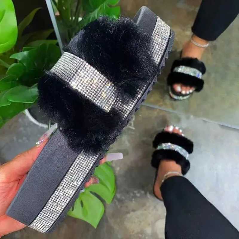 2024 Summer Womens Leisure Slide Luxury Diamond Suede Platform Apartment Indoor and Outdoor Comfortable Womens Slide Chanel Flawless Cream Y250217