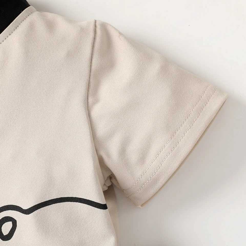 Summer Cool Boys Short Sleeves Bear Prints Two-Piece Leisure Suit For 0-2 Years Old Kids W250218