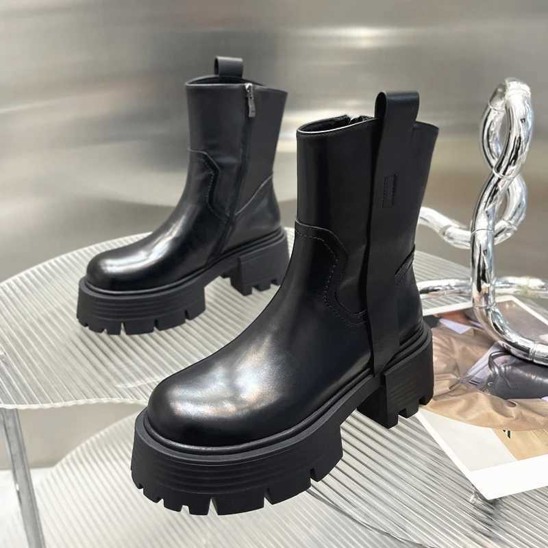 Vintage Platform Women Knight Boots Fi Short Booties Ccise Thick Heel Womens ShoesXJ250217