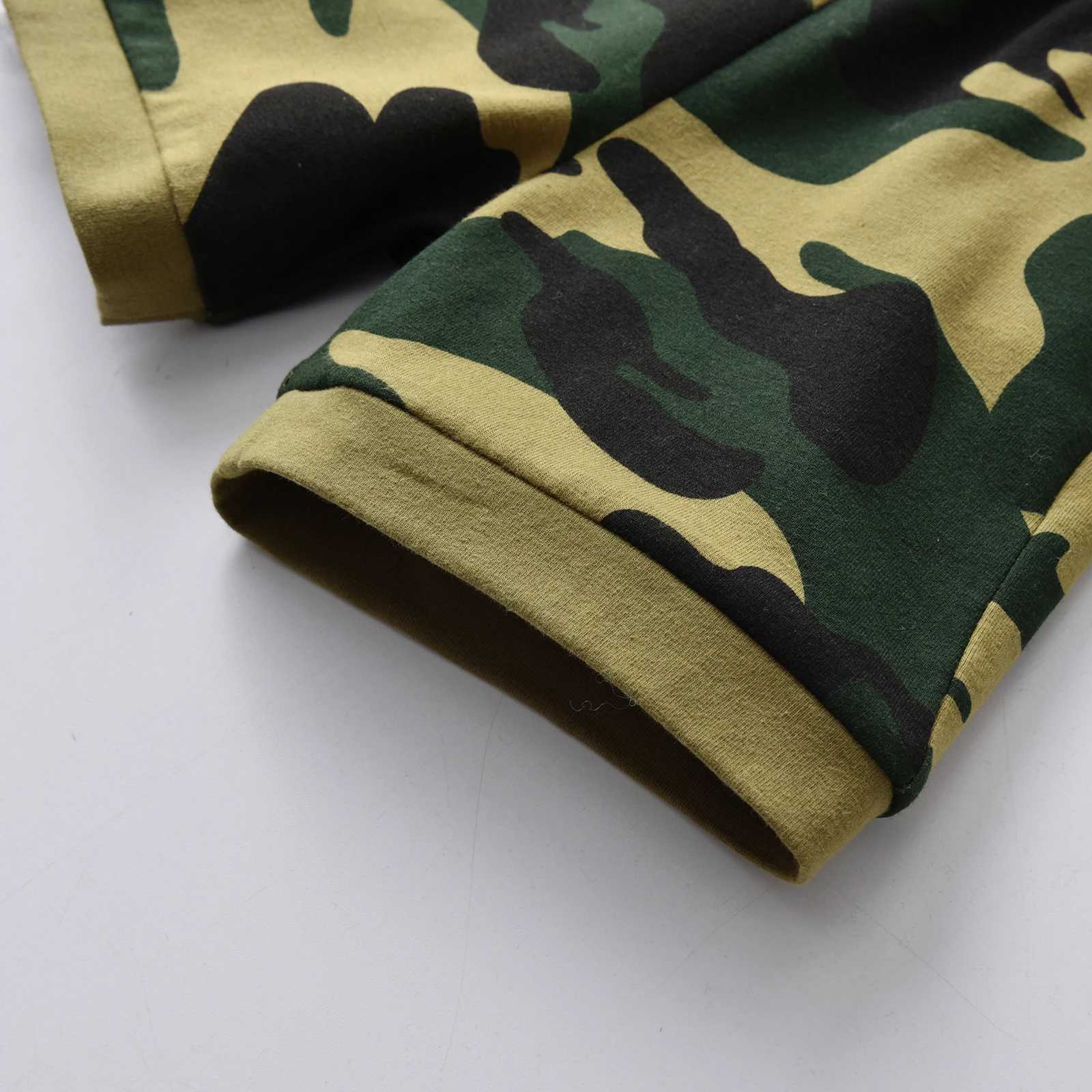 Summer Toddler Baby Boy Short Sleeve Clothes Set Casual Letters Printed T-shirt + Camouflage Shorts 2PCS Outfits for Boys W250218